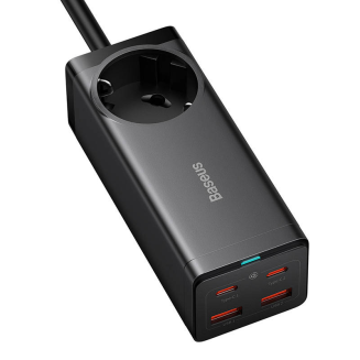 Ładowarka sieciowa / listwa zasilająca Baseus GaN3 Pro 2x USB + 2xUSB-C + AC, 100W (czarna) - 4