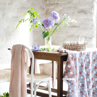 Poszewka na poduszkę Lapuan Kankurit TULPPAANI cinnamon-blue 45x45 cm - 4