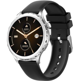 Smartwatch Damski Rubicon RNCF02-1 Srebrno-Srebrny + Czarny Silikonowy Pasek - 4