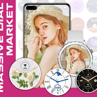 Smartwatch Damski Rubicon RNCF02-1 Srebrno-Srebrny + Czarny Silikonowy Pasek - 9