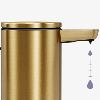 Dozownik automatyczny do mydła Simplehuman 266 ml szczotkowany mosiądz - 5