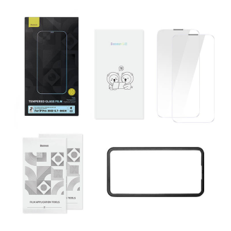 Szkło hartowane z powłoką przeciwpyłową 0.3mm Baseus Crystal do iPhone 14 Pro Max (2szt) - 6