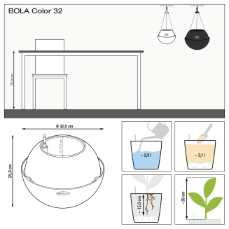 Lechuza Bola Color 32 white suspended flowerpot - 3