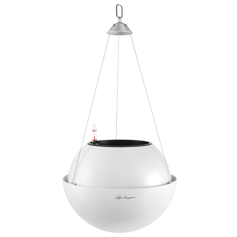 Lechuza Bola Color 32 white suspended flowerpot