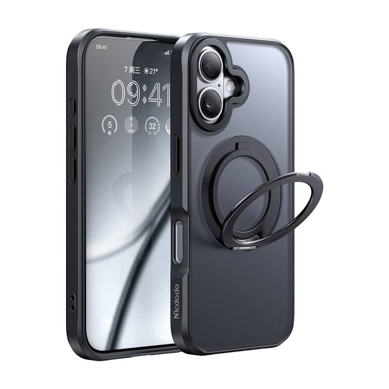 MCDODO PC-4931 MagSafe Case with Stand for iPhone 16 Plus (Black)