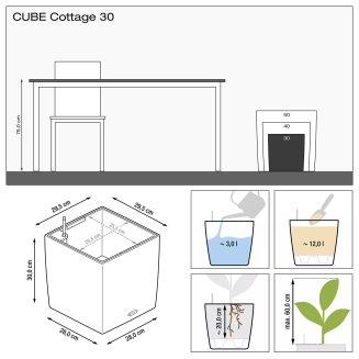  Lechuza Cube Cottage 30 planter | 40 | 50 graphite black - 6