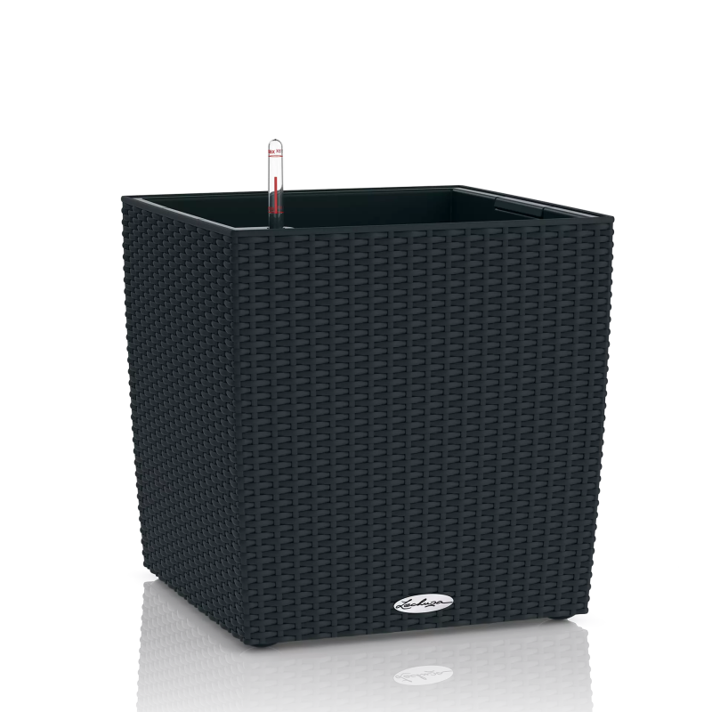 Donica Lechuza Cube Cottage 30 | 40 | 50 grafitowy czarny