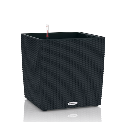 Donica Lechuza Cube Cottage 30 | 40 | 50 grafitowy czarny