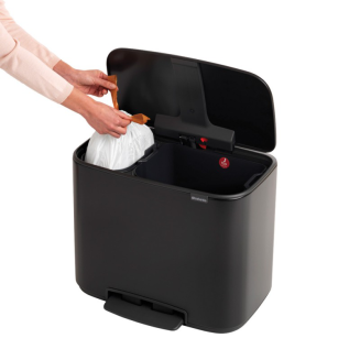Kosz na śmieci Brabantia Bo 23+11l czarny matowy - 2