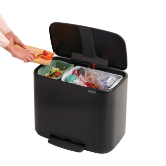Brabantia Bo waste bin 23+11l, matte black - 3