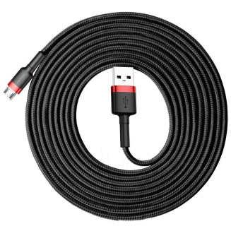 Kabel USB do Micro USB Baseus Cafule 2A 3m (czarno-czerwony) - 3