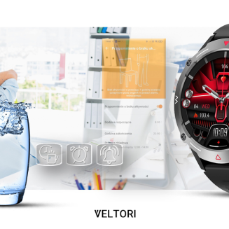 Smartwatch VELTORI VT110-1 Czarny Pasek Silikonowy - 9