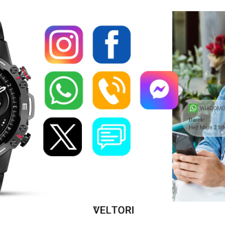 Smartwatch VELTORI VT110-1 Czarny Pasek Silikonowy - 11