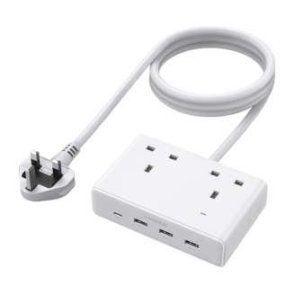  Ugreen Nexode S620 Power Strip (UK Standard) 2x AC, 3x USB, 1x USB-C, 1.5m (White) - 2
