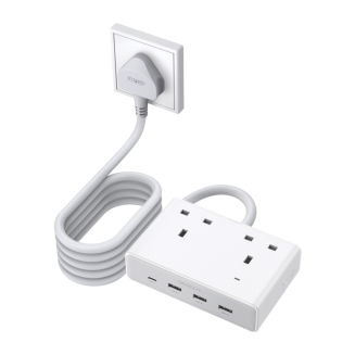  Ugreen Nexode S620 Power Strip (UK Standard) 2x AC, 3x USB, 1x USB-C, 1.5m (White) - 3