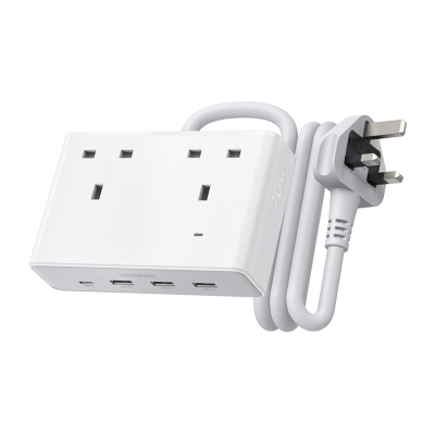Listwa zasilająca Ugreen Nexode S620 (standard UK) 2x AC, 3x USB, 1x USB-C, 1.5m (biała)