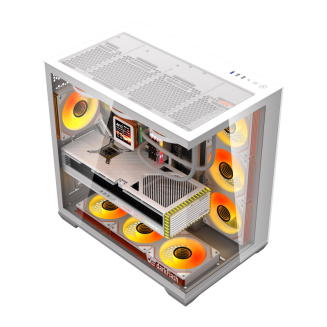Obudowa komputerowa DarkFlash C280 (biała) + 7 wentylatorów - 2