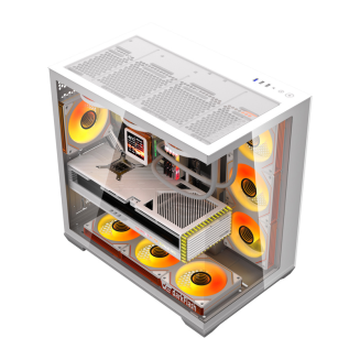  DarkFlash C280 Computer Case (White) + 7 Fans - 2