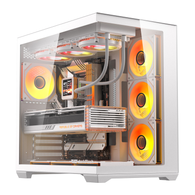  DarkFlash C280 Computer Case (White) + 7 Fans