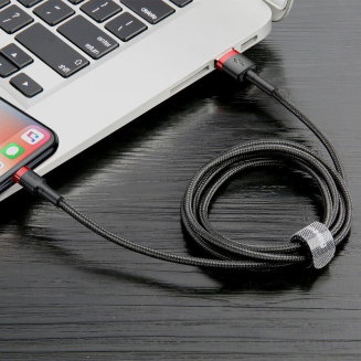 BASEUS Cafule USB-A-Lightning Cable 1m (Black-Red) - 6