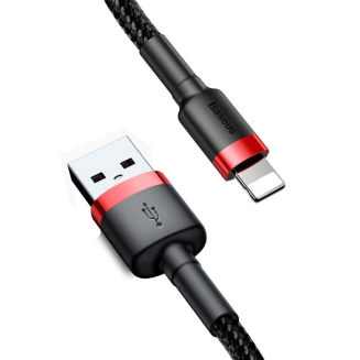 BASEUS Cafule USB-A-Lightning Cable 1m (Black-Red) - 3