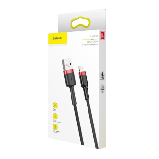 BASEUS Cafule USB-A-Lightning Cable 1m (Black-Red) - 9