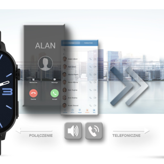 Smartwatch Gravity GT15-1 Czarny Pasek Silikonowy + Czarna Bransoleta - 12