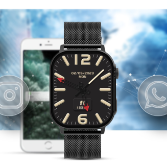 Smartwatch Gravity GT15-1 Czarny Pasek Silikonowy + Czarna Bransoleta - 13