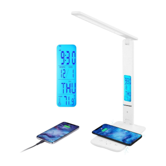 Lampa biurkowa Blaupunkt PRO LED CCT z ładowarką indukcyjną biała - 7