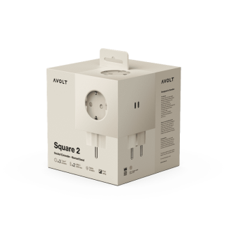 Rozszerzacz gniazd Avolt Square 2 z podwójnym USB-C o mocy 30 W beżowy - 2