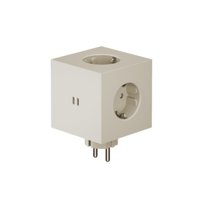 Rozszerzacz gniazd Avolt Square 2 z podwójnym USB-C o mocy 30 W beżowy