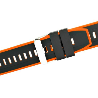 Pasek silikonowy CZARNO-POMARAŃCZOWY U22-20-4 - 3
