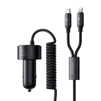 Ładowarka samochodowa MCDODO CC-0370 120W z kablami USB-C/Lightning - 2