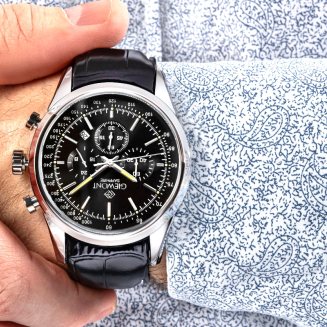 Zegarek Męski Giewont Chronograph Sapphire Srebrno Czarny GW7650-A2 - 5