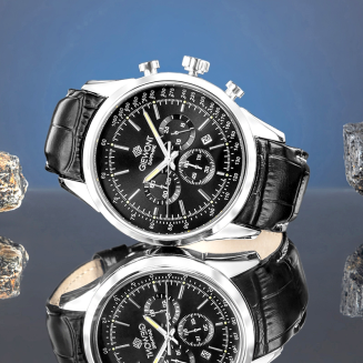 Zegarek Męski Giewont Chronograph Sapphire Srebrno Czarny GW7650-A2 - 6