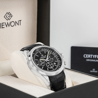 Zegarek Męski Giewont Chronograph Sapphire Srebrno Czarny GW7650-A2 - 8