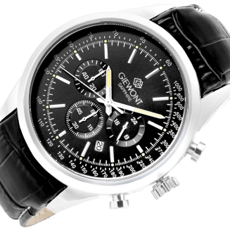 Zegarek Męski Giewont Chronograph Sapphire Srebrno Czarny GW7650-A2 - 3