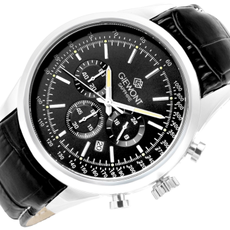 Zegarek Męski Giewont Chronograph Sapphire Srebrno Czarny GW7650-A2 - 3