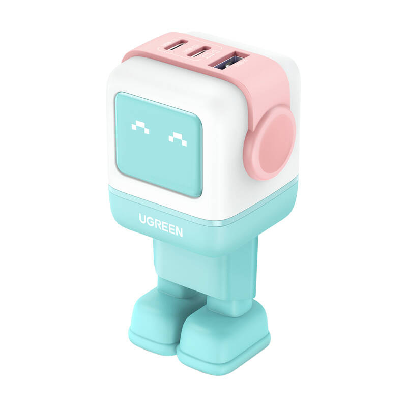 Ładowarka sieciowa UGREEN Nexode RG 35855 65W 2xUSB-C USB-A (różowo-niebieska)