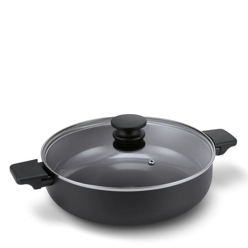 Patelnia głęboka z powłoką nieprzywierającą pokrywą Brabantia Vanta 28 cm z dwoma uchwytami