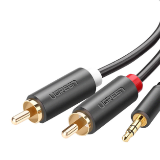  UGREEN AV102 Cable 2x RCA (Cinch) jack 3.5 mm 2m (black) - 2