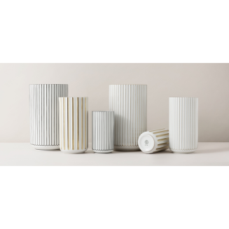 Wazon Lyngby 20 cm biało-złoty - 5