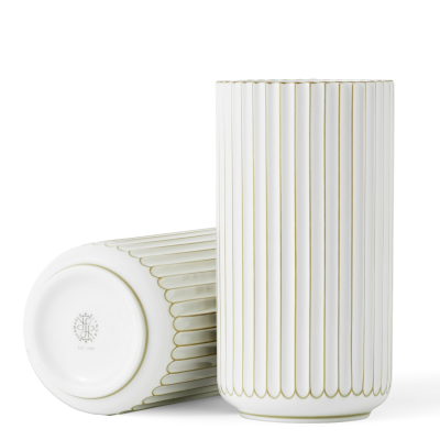 Wazon Lyngby 20 cm biało-złoty