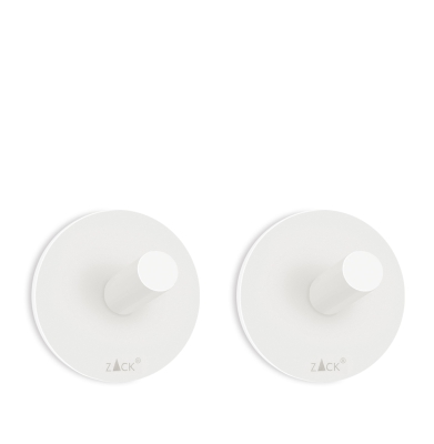 Set of 2 Zack Peco round towel racks, white matte