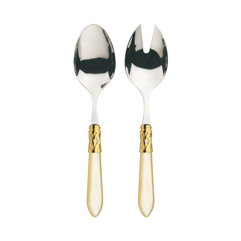 Komplet do serwowania sałaty Casa Bugatti Aladdin Ivory/Gold