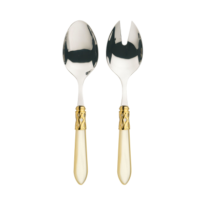 Komplet do serwowania sałaty Casa Bugatti Aladdin Ivory/Gold