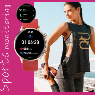 Smartwatch Damski RUBICON RNCF09 Rose Gold/Pink SMARUB234 - 9