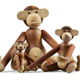 Figurka drewniana Kay Bojesen Małpka teak i dąb large - 6