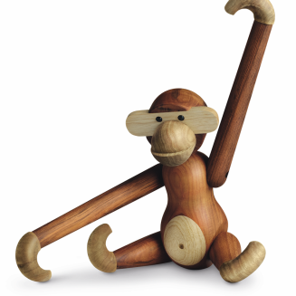 Figurka drewniana Kay Bojesen Małpka teak i dąb large - 2
