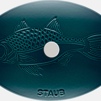  Staub oval cast iron fish roaster - 2.8 ltr, Marine - 5